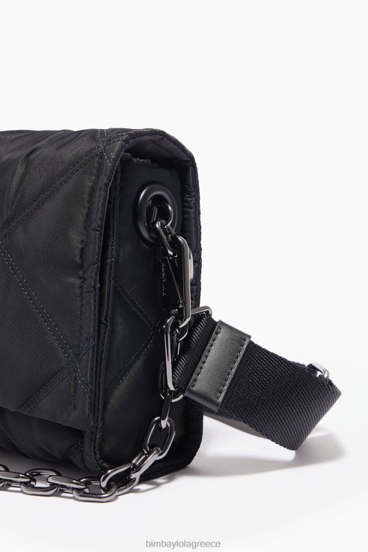 αξεσουάρ Bimba Y Lola νάιλον χιαστί τσάντα με πτερύγιο L2L28106 μαύρος