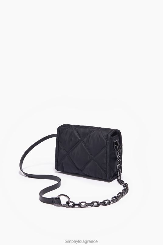 αξεσουάρ Bimba Y Lola νάιλον χιαστί τσάντα με πτερύγιο L2L28108 μαύρος