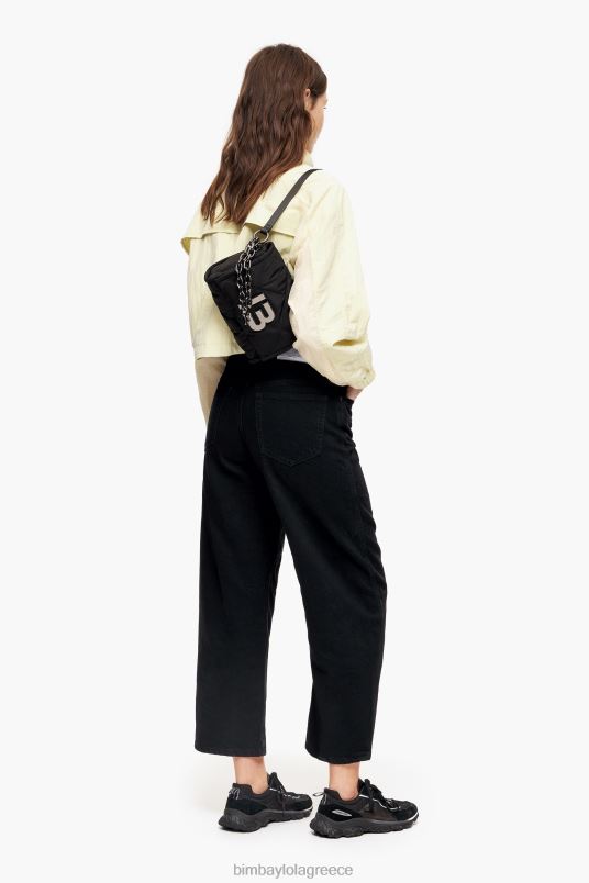 αξεσουάρ Bimba Y Lola νάιλον χιαστί τσάντα με πτερύγιο L2L28108 μαύρος