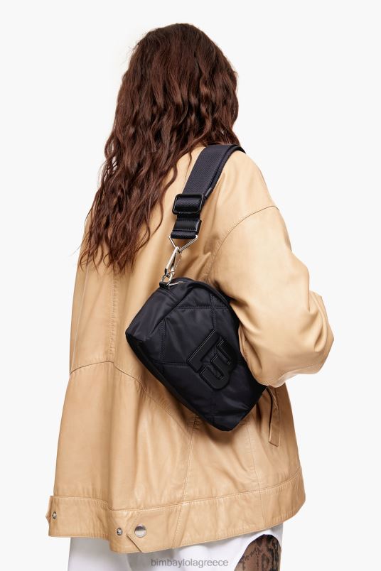 αξεσουάρ Bimba Y Lola γεμισμένη νάιλον τσάντα χιαστί L2L28112 μαύρος