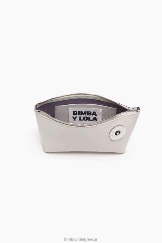 αξεσουάρ Bimba Y Lola δερμάτινη τσάντα τραπεζιού χιαστί L2L2813 υπόλευκο