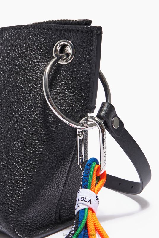 αξεσουάρ Bimba Y Lola δερμάτινη τσάντα χιαστί L2L2843 μαύρος