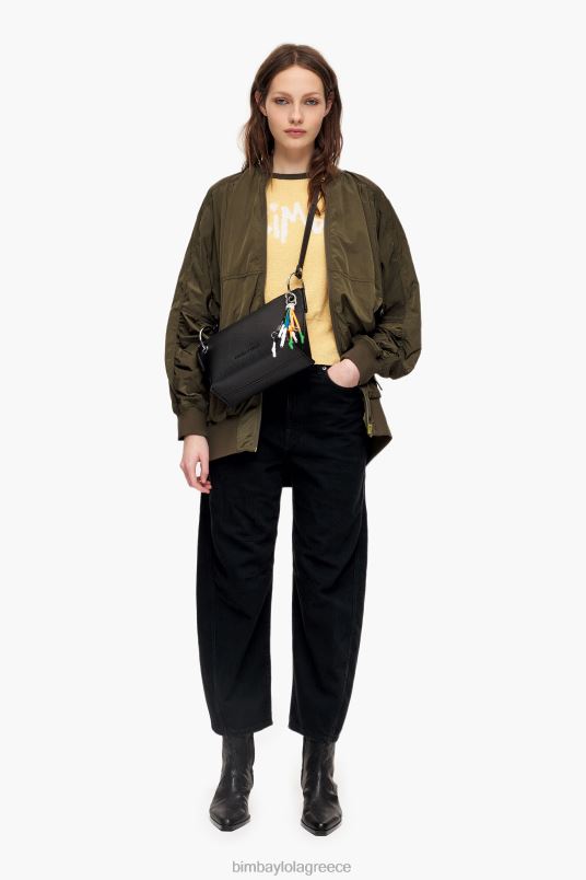 αξεσουάρ Bimba Y Lola δερμάτινη τσάντα χιαστί L2L2843 μαύρος