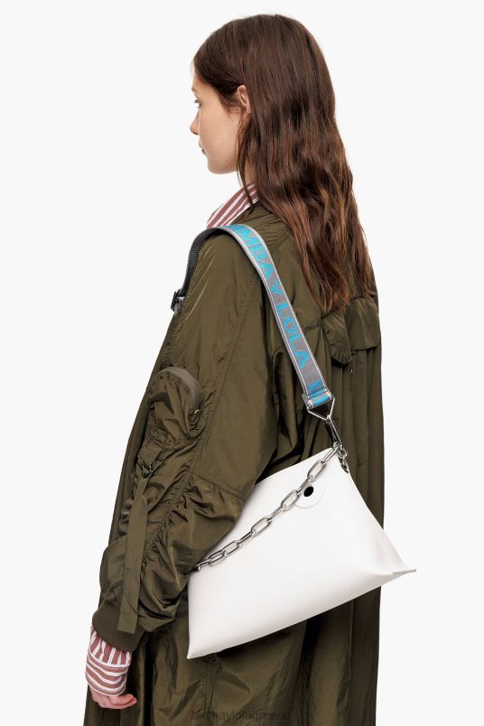 αξεσουάρ Bimba Y Lola δερμάτινη τσάντα τραπεζίου L2L2844 υπόλευκο