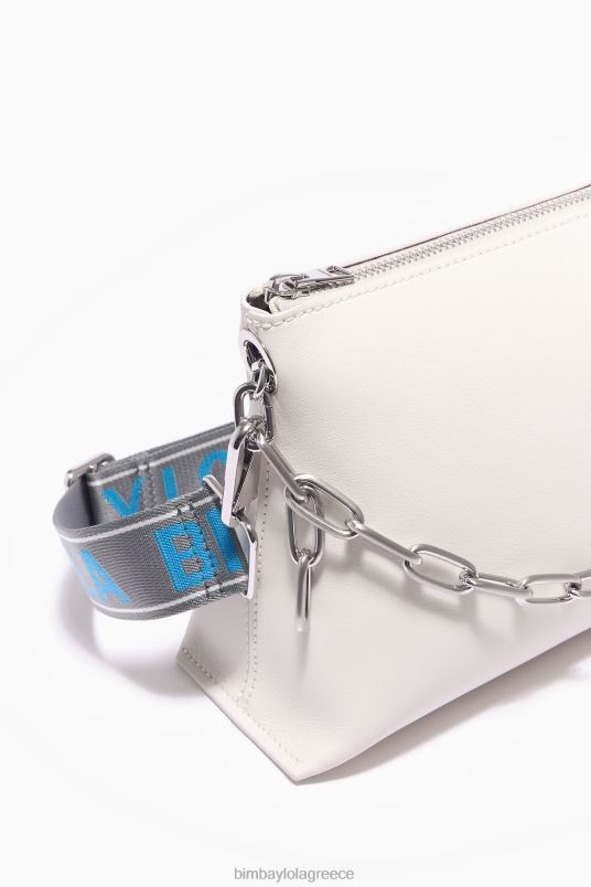 αξεσουάρ Bimba Y Lola δερμάτινη τσάντα τραπεζίου L2L2844 υπόλευκο