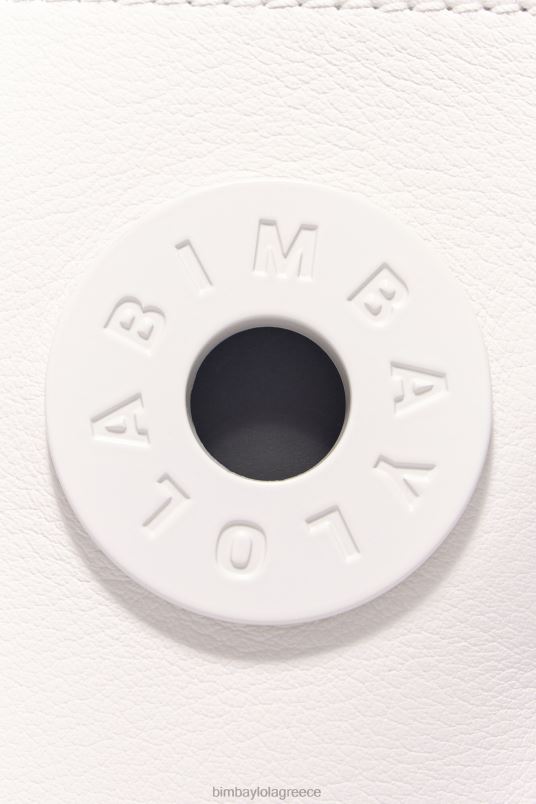 αξεσουάρ Bimba Y Lola δερμάτινη τσάντα τραπεζίου L2L2844 υπόλευκο