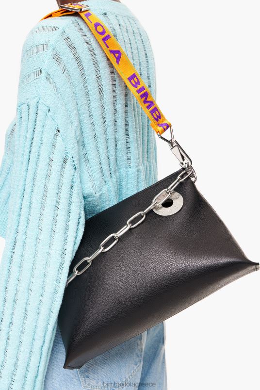 αξεσουάρ Bimba Y Lola δερμάτινη τσάντα τραπεζίου L2L2845 μαύρος