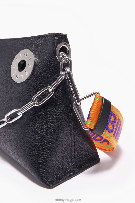 αξεσουάρ Bimba Y Lola δερμάτινη τσάντα τραπεζίου L2L2845 μαύρος