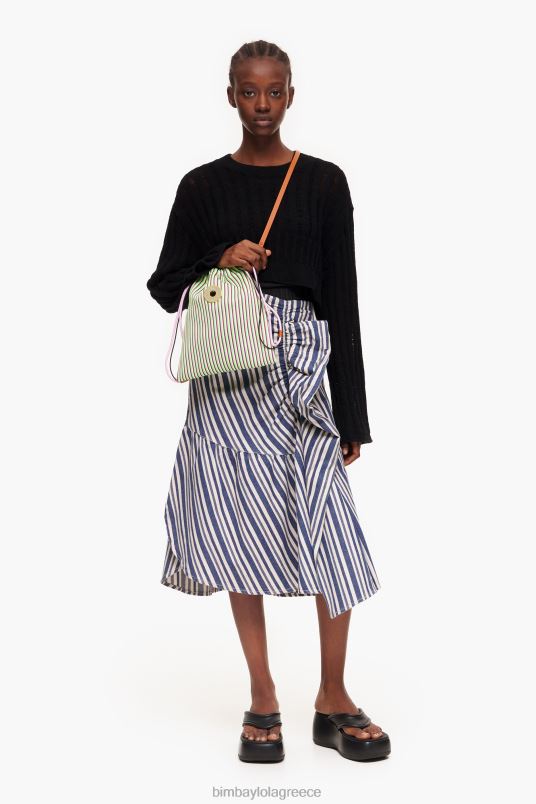 αξεσουάρ Bimba Y Lola πλεκτή τσάντα κουβά L2L2888 κίτρινος