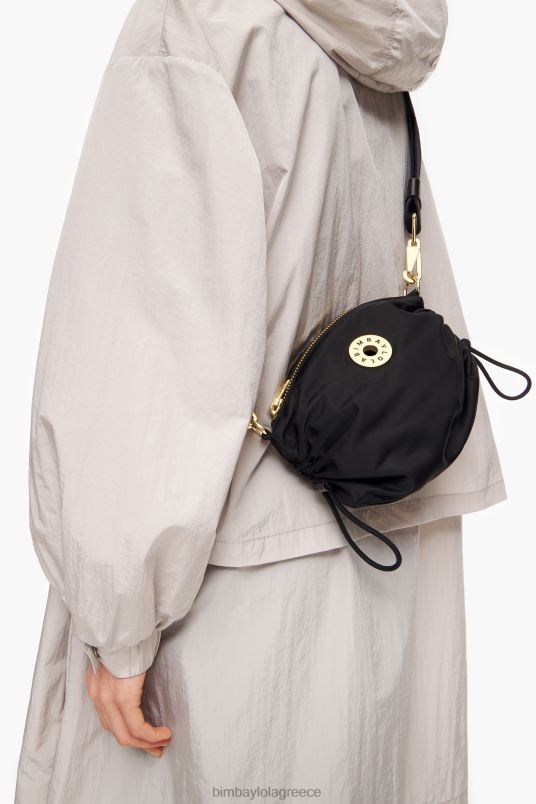 αξεσουάρ Bimba Y Lola νάιλον μαζεμένη χιαστί τσάντα L2L2892 μαύρος