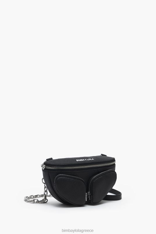 αξεσουάρ Bimba Y Lola δερμάτινη τσέπη bumbag L2L2814 μαύρος