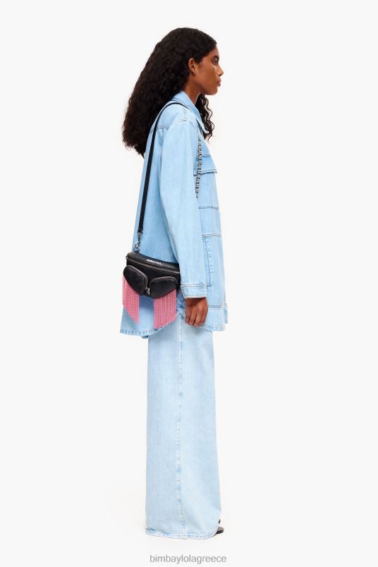 αξεσουάρ Bimba Y Lola δερμάτινη τσέπη bumbag L2L28170 μαύρος