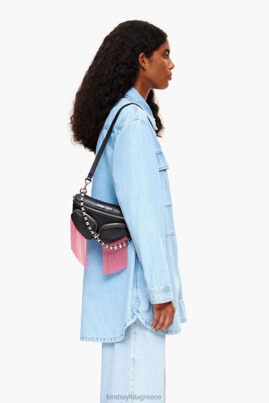 αξεσουάρ Bimba Y Lola δερμάτινη τσέπη bumbag L2L28170 μαύρος