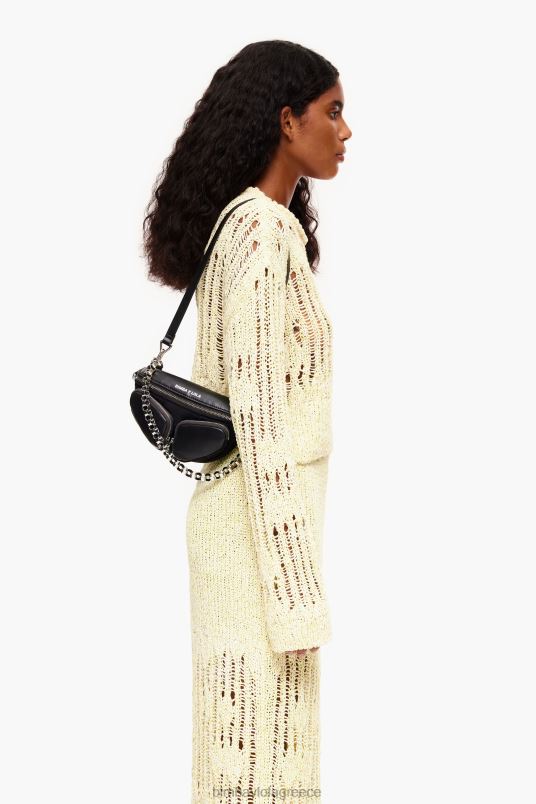 αξεσουάρ Bimba Y Lola δερμάτινη τσέπη bumbag L2L28171 μαύρος