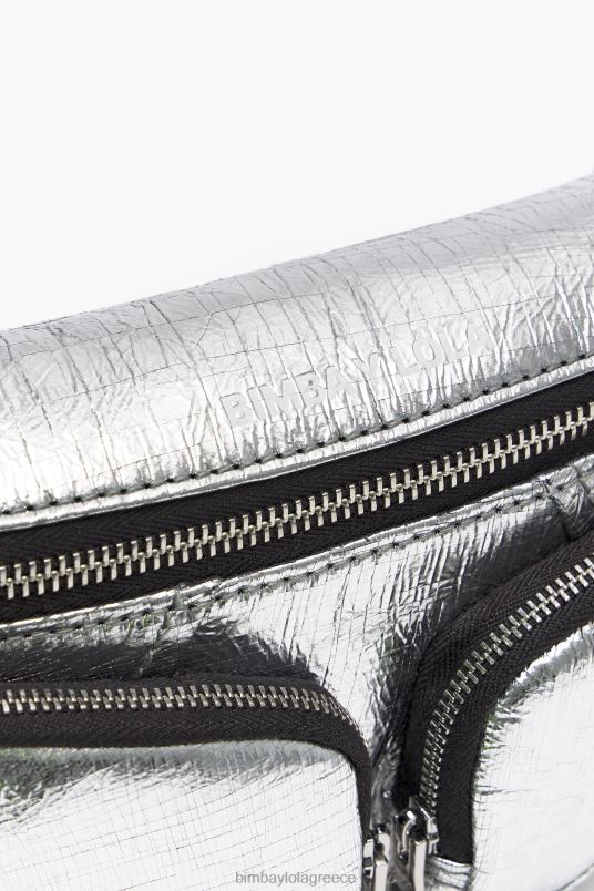 αξεσουάρ Bimba Y Lola δερμάτινη τσέπη bumbag L2L28172 ασήμι