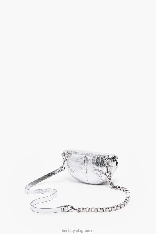 αξεσουάρ Bimba Y Lola δερμάτινη τσέπη bumbag L2L28172 ασήμι