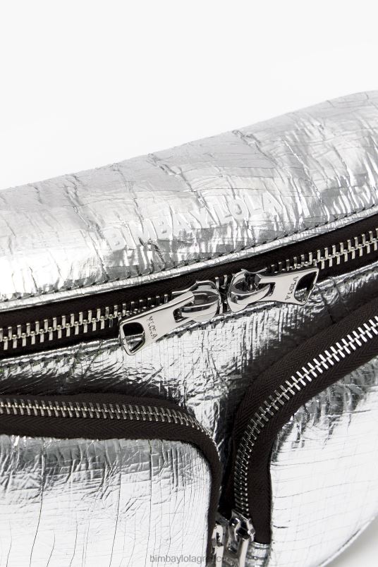 αξεσουάρ Bimba Y Lola δερμάτινη τσέπη bumbag L2L2817 ασήμι