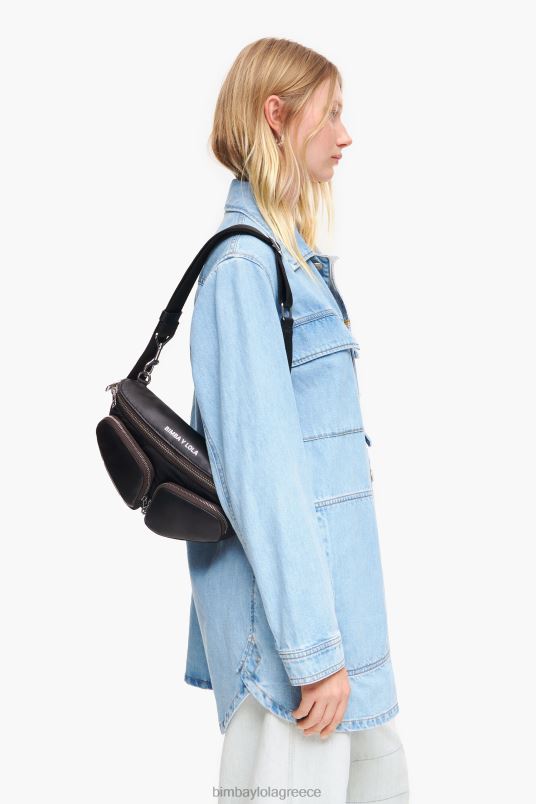 αξεσουάρ Bimba Y Lola δερμάτινη τσέπη bumbag L2L2820 μαύρος