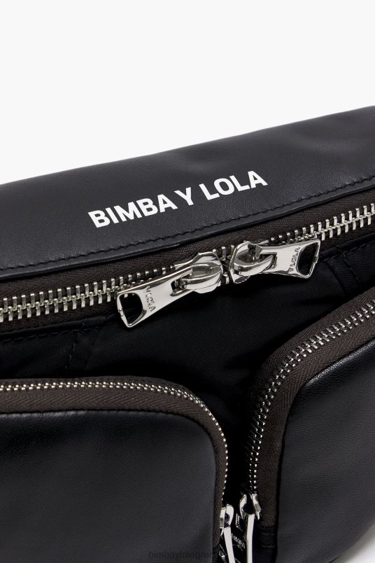 αξεσουάρ Bimba Y Lola δερμάτινη τσέπη bumbag L2L2820 μαύρος