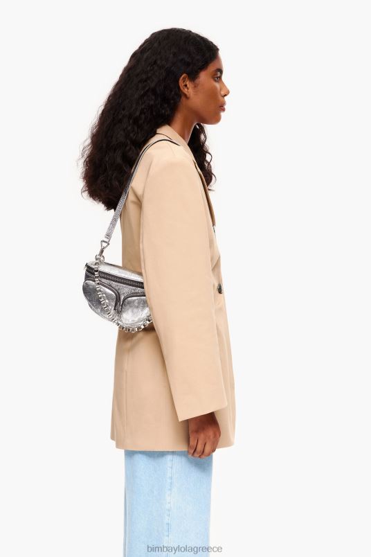 αξεσουάρ Bimba Y Lola δερμάτινη τσέπη bumbag L2L2823 ασήμι