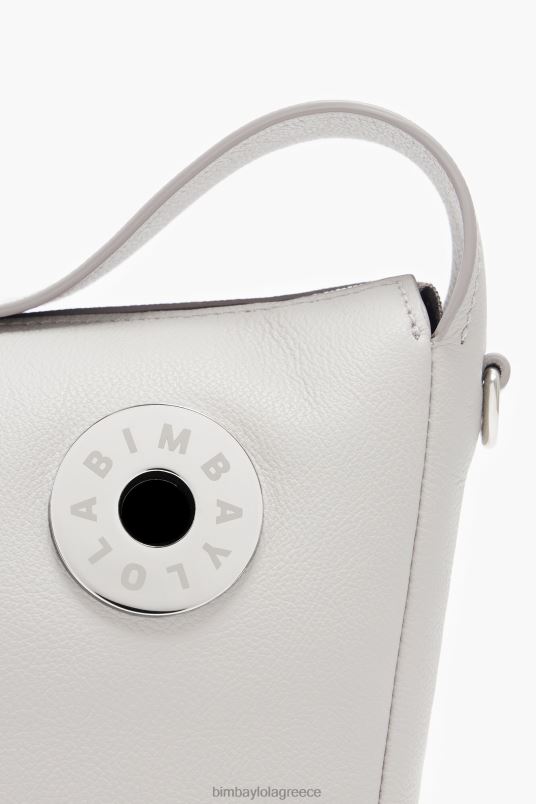 αξεσουάρ Bimba Y Lola δερμάτινη τσάντα hobo L2L2850 γκρί