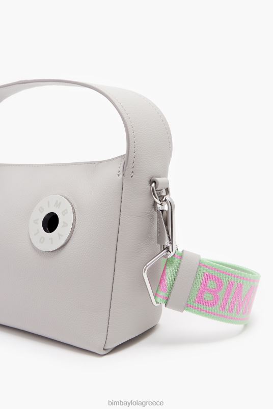 αξεσουάρ Bimba Y Lola δερμάτινη τσάντα hobo L2L2850 γκρί