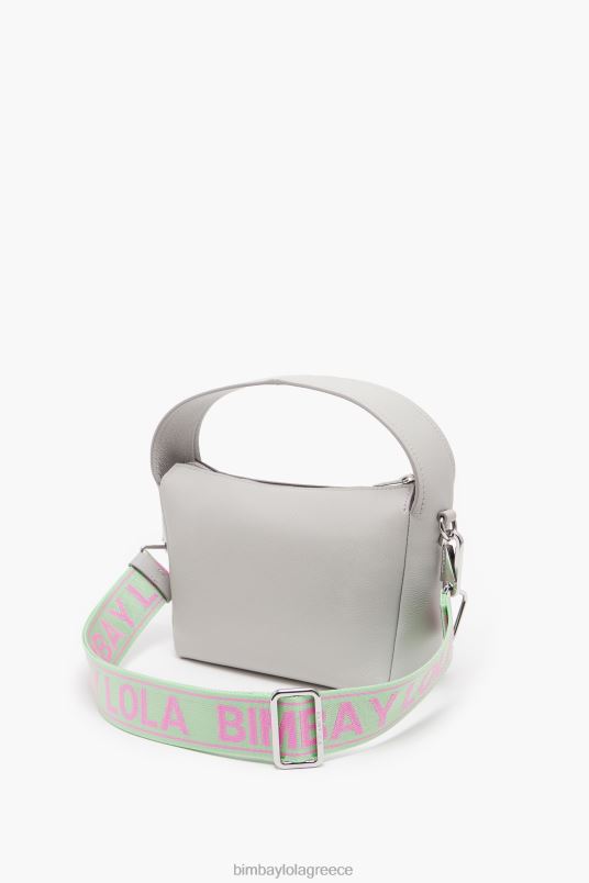 αξεσουάρ Bimba Y Lola δερμάτινη τσάντα hobo L2L2850 γκρί