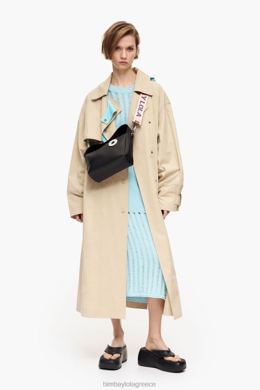 αξεσουάρ Bimba Y Lola δερμάτινη τσάντα hobo L2L2851 μαύρος