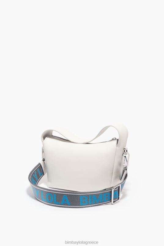 αξεσουάρ Bimba Y Lola δερμάτινη τσάντα hobo L2L2852 άσπρο