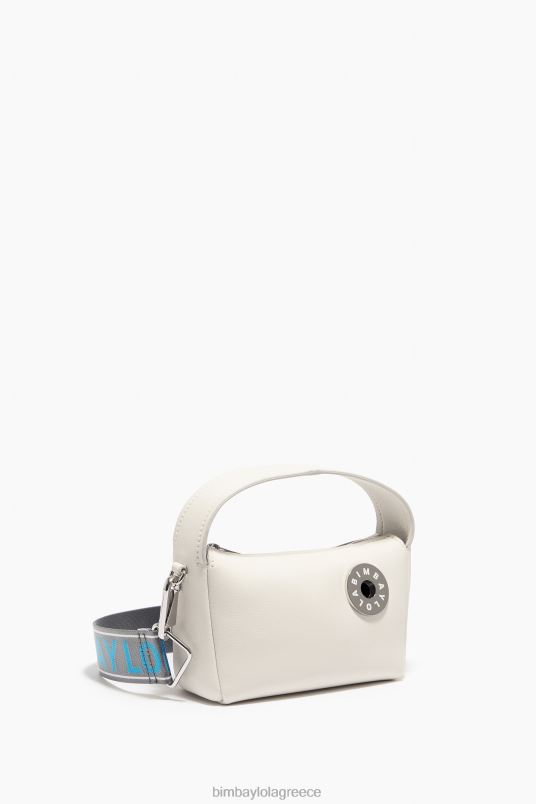 αξεσουάρ Bimba Y Lola δερμάτινη τσάντα hobo L2L2853 άσπρο