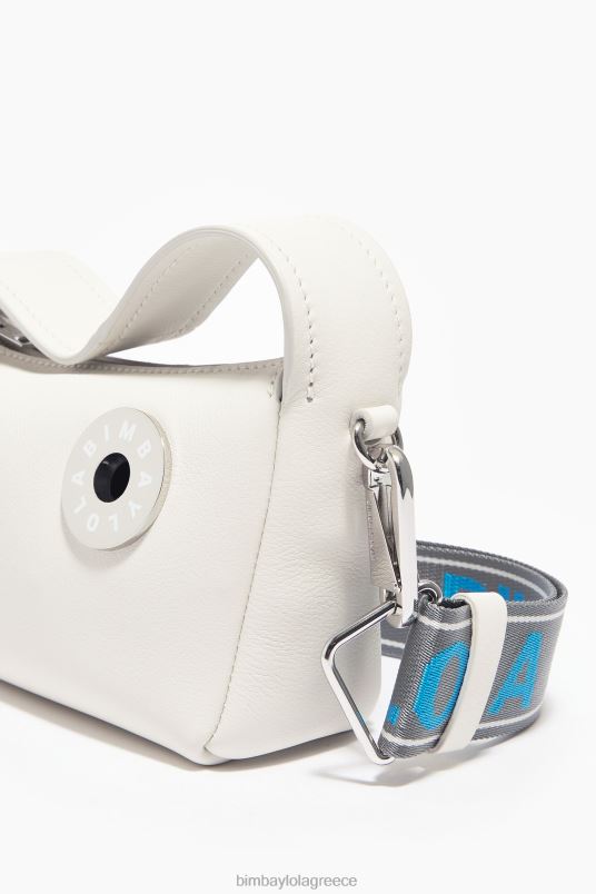 αξεσουάρ Bimba Y Lola δερμάτινη τσάντα hobo L2L2853 άσπρο