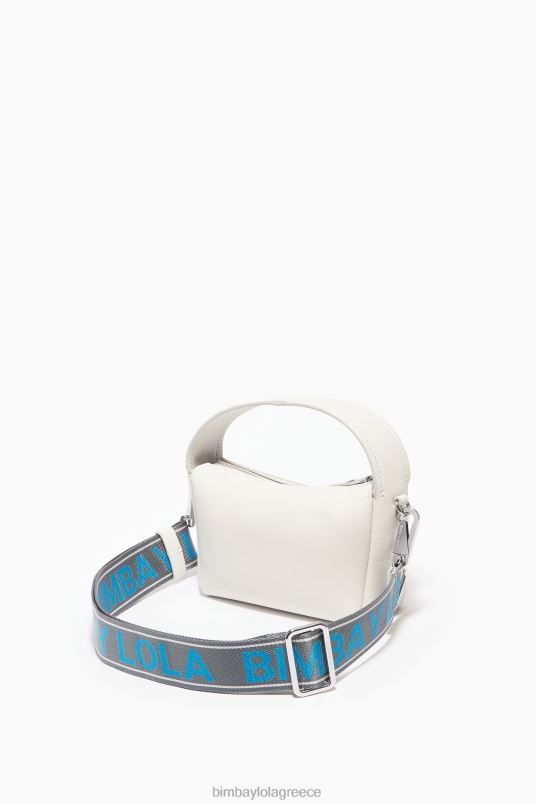 αξεσουάρ Bimba Y Lola δερμάτινη τσάντα hobo L2L2853 άσπρο