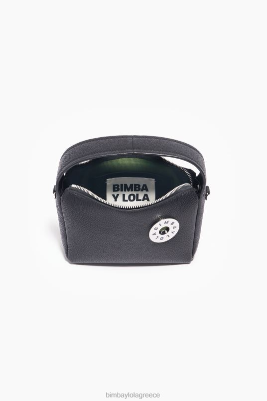 αξεσουάρ Bimba Y Lola δερμάτινη τσάντα hobo L2L2854 μαύρος