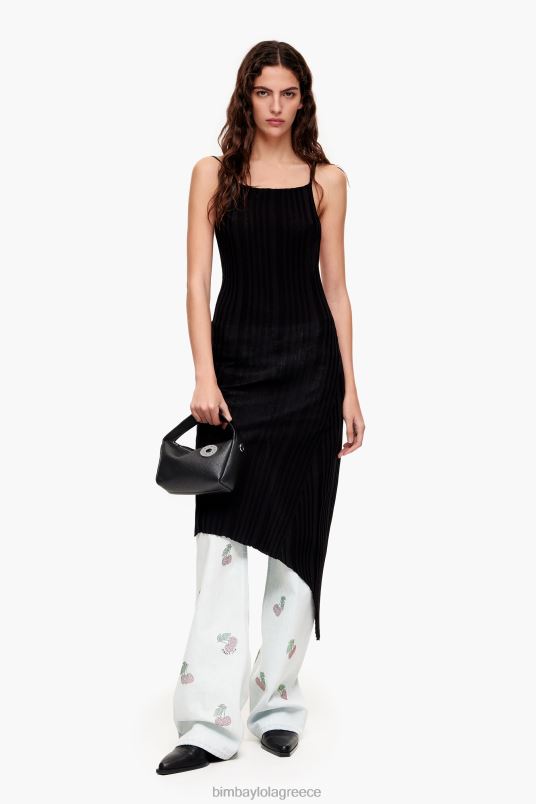 αξεσουάρ Bimba Y Lola δερμάτινη τσάντα hobo L2L2854 μαύρος