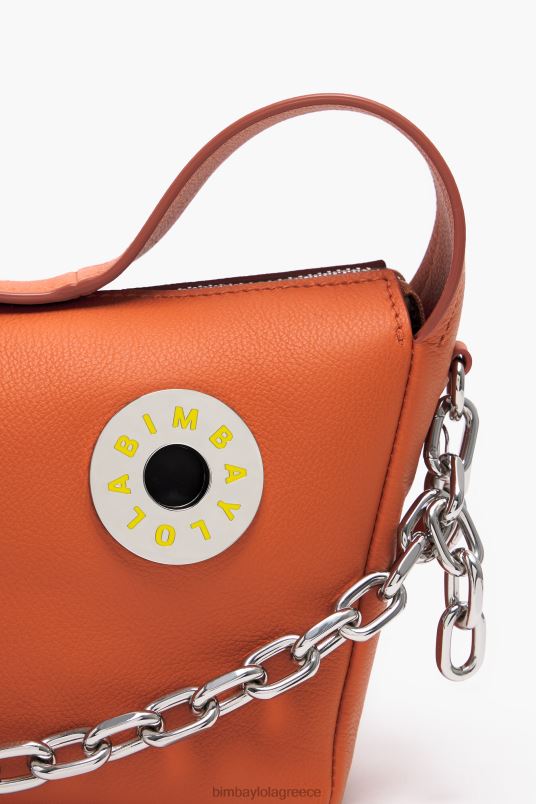 αξεσουάρ Bimba Y Lola δερμάτινη τσάντα hobo L2L2855 τούβλο