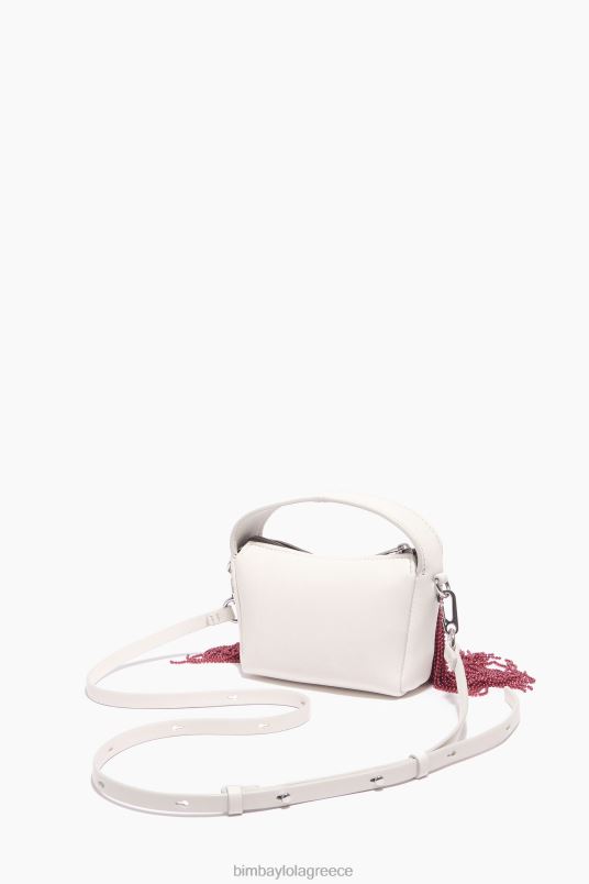 αξεσουάρ Bimba Y Lola δερμάτινη τσάντα hobo L2L2861 υπόλευκο