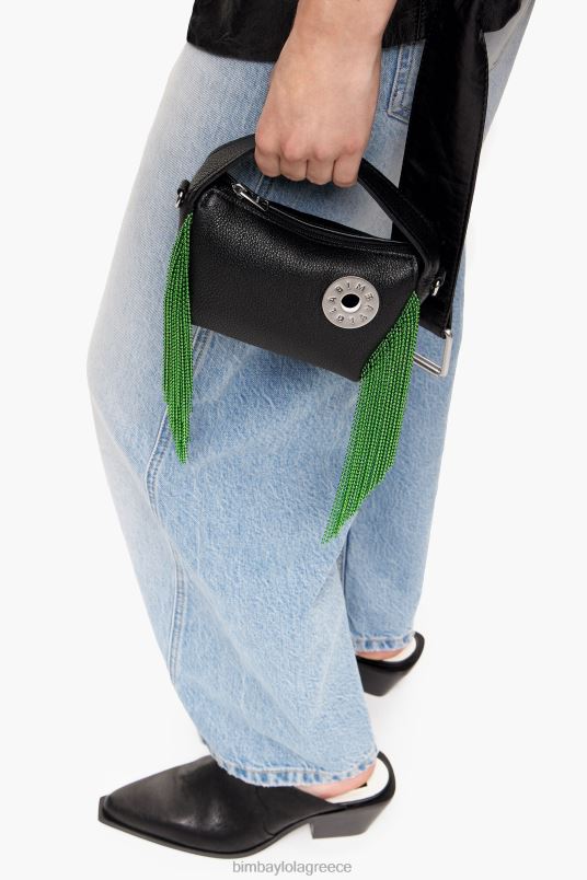 αξεσουάρ Bimba Y Lola δερμάτινη τσάντα hobo L2L2862 μαύρος