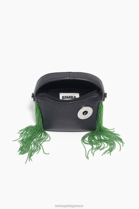 αξεσουάρ Bimba Y Lola δερμάτινη τσάντα hobo L2L2862 μαύρος