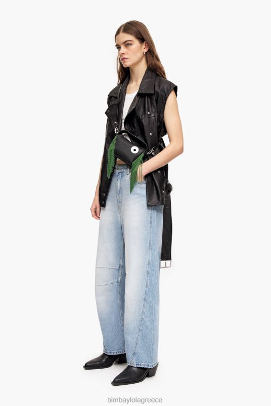 αξεσουάρ Bimba Y Lola δερμάτινη τσάντα hobo L2L2862 μαύρος