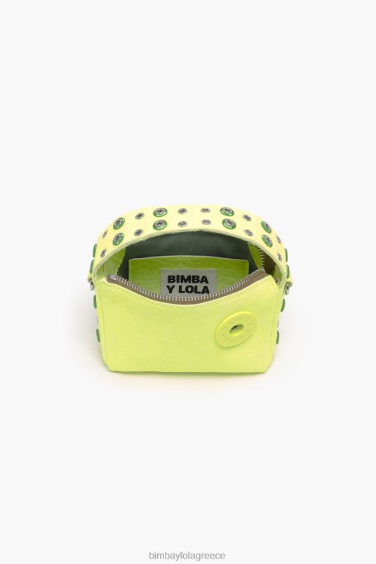 αξεσουάρ Bimba Y Lola δερμάτινη τσάντα hobo L2L2864 κίτρινος