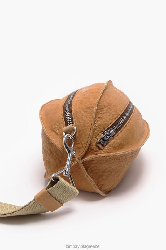 αξεσουάρ Bimba Y Lola δερμάτινη τσάντα pelota L2L2870 καμήλα