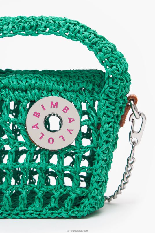 αξεσουάρ Bimba Y Lola raffia hobo bag L2L2810 πράσινος