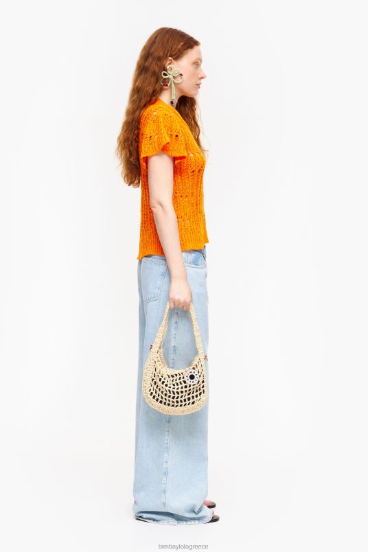αξεσουάρ Bimba Y Lola raffia hobo bag L2L287 φυσικός