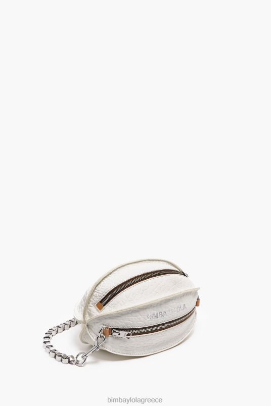 αξεσουάρ Bimba Y Lola δερμάτινη τσάντα pelota L2L28140 άσπρο