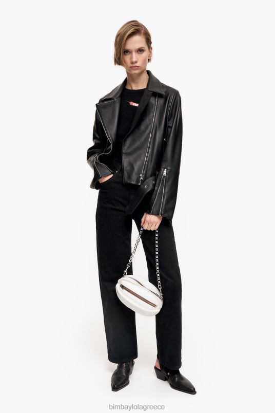 αξεσουάρ Bimba Y Lola δερμάτινη τσάντα pelota L2L28140 άσπρο