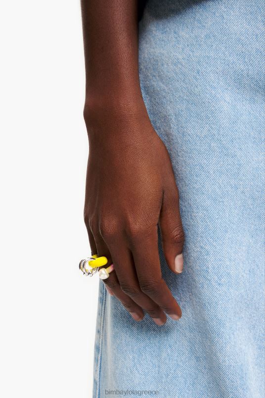 αξεσουάρ Bimba Y Lola σμάλτο μαργαριτάρι δαχτυλίδι L2L28682 πολύχρωμο