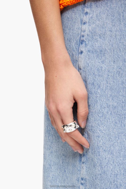 αξεσουάρ Bimba Y Lola μαργαριτάρι δαχτυλίδι L2L28685 ασημένιο κρύσταλλο