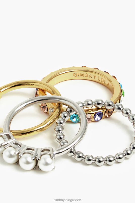 αξεσουάρ Bimba Y Lola σετ δαχτυλιδιών L2L28845 κρύσταλλο