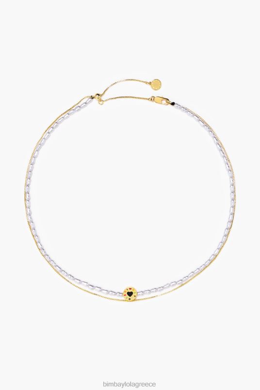 αξεσουάρ Bimba Y Lola κολιέ με αλυσίδα με μαργαριτάρια L2L28667 χρυσαφένιος