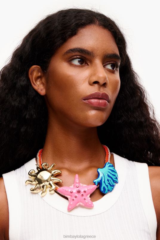 αξεσουάρ Bimba Y Lola κολιέ κορδόνι L2L28699 κοράλλι